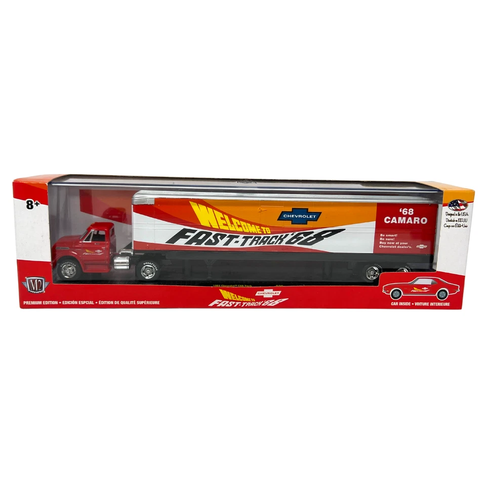M2 Machines Fast-Track C60 Truck & Chevy Camaro Z28  Auto Haulers 1:64 Diecast - Image 1 of 4