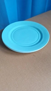 Hazel Atlas OVide 9" Dinner Plate(3114Tote6) Blue Turquoise - Picture 1 of 8