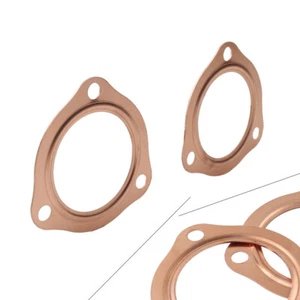 2x 2.5" Copper Header Pipe Collector Flange Gaskets For Chevy SBC BBC 302 454 - Picture 1 of 10