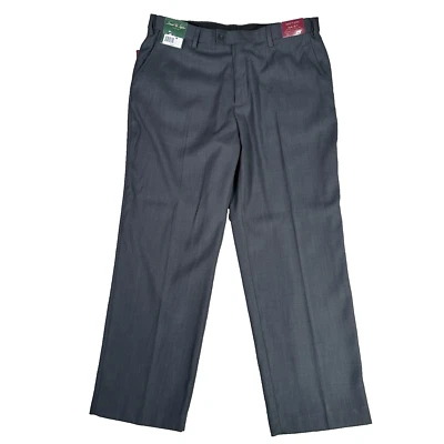 David Taylor Mens Sz 40 x 32 Flat Front Dress Pants Adjustable Motion Waist New - Image 1 of 4