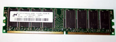 512 MB DDR-RAM 184-pin PC-2100U non-ECC   'Micron MT16VDDT6464AG-265B1' - Photo 1/2
