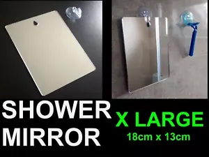 X LARGE Shower Shaving Mirror,Strong Safe Shatter Proof,Travel.Camping FREE Hook - Picture 1 of 7