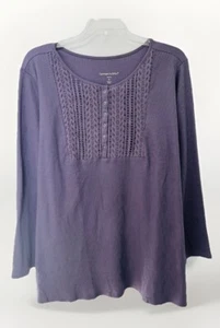 Womens Plus Size 30/32, 3X 4x COTTON 60% Thermal Long sleeve Henley tee Top NWT - Picture 1 of 5