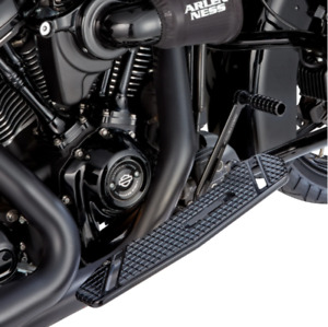 Arlen Ness Black Aluminum Speedliner Long Driver Floorboards Harley Softail 18+