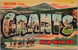 GRANTS, Nuevo México Carta Grande Saludos Postal - Lino Curteich c1942 Sin Usar - Imagen 1 de 2