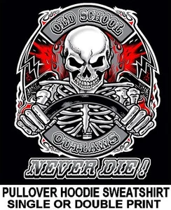 OLD SCHOOL MUSCLE HOT ROD OUTLAW SKELETON DRAG RACE CAR SKULL HOODIE SWEATSHIRT - Bild 1 von 12