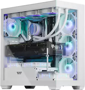 ATX Mid-Tower PC Case, Pre-Install 4 PWM ARGB Fans Computer Case, Full View Dual - Picture 1 of 12