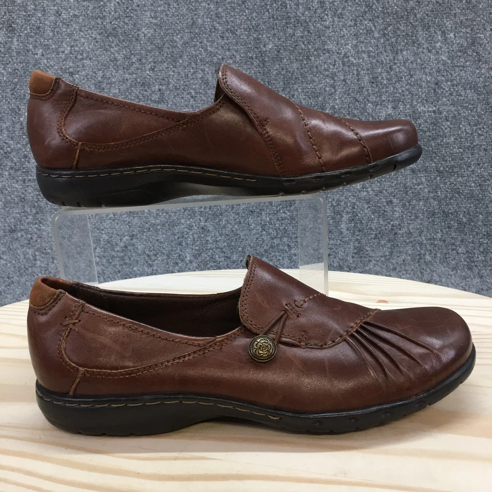 Rockport Zapatos Mujer 7.5 N Paulette Sin Cordones Mocasines Planos CAG01BR Cuero Marrón Foto 1 de 4