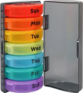 7 Day Pill Box with Case - Picture 1 of 7