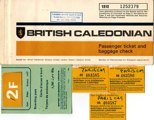 UK, 1975, Vintage Flugticket - London/Paris, British Caledonian Airways - Bild 1 von 10