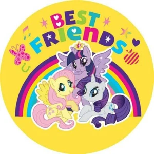 My Little Pony Best Friends Edible Images Cake Topper 16.5 cm Decoration Round - Picture 1 of 1