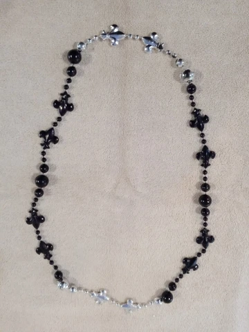 New Orleans Saints Mardi Gras plastic beaded logo party necklace 28" Cover