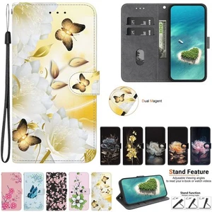 Muster Hülle für iPhone 17 Pro Max 16 15 14 13 12 Leder Wallet Magnet Cover - Bild 1 von 28