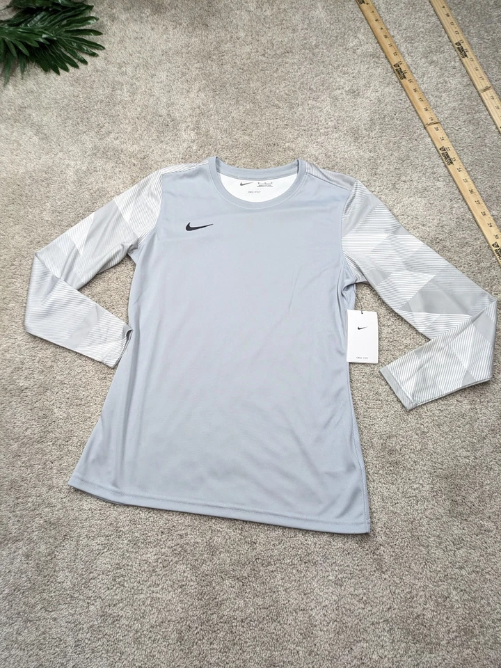 Nike Long Sleeve Dry Park IV Soccer Goalkeeper Jersey Women M Gray White Cj6071