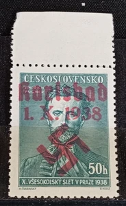 Sobreimpresión local del Reich alemán Sudetenland - Karlsbad MNH firmado - Imagen 1 de 1