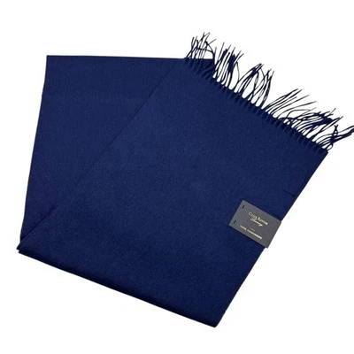 Bufanda de cachemir azul marino Club Room flecos $120 nueva con etiquetas Foto 1 de 3