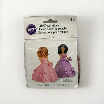 Lote de 4 muñecas Wilton Cake Topper de colección nuevas figuras de princesas de 4,25 pulgadas nuevas en paquete Foto 1 de 4