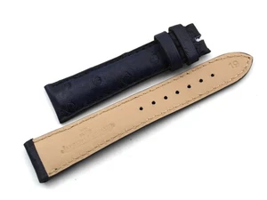 Cinturino Orologio Jaeger Le-Coultre Reverso Pelle Struzzo Blu 19/16mm Accessori - Picture 1 of 5