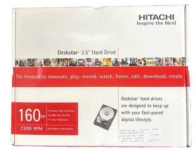 Hitachi 160GB 7200 RPM 3.5" Internal Deskstar SATA Hard Drive -New - Image 1 of 4