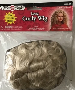 Doll Wig Fibre Craft Long Curly Hair 1996 Fits 11 1/2” Head New In Package - Picture 1 of 2
