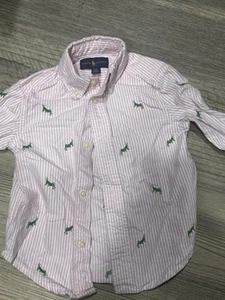 Size 2t- Boys Polo Ralph Lauren Long Sleeve Button Up Striped - Picture 1 of 5