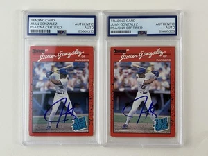 Juan Gonzalez 1990 Donruss #33 Rookie & Reverse Negative Error Signed PSA/DNA - Bild 1 von 2