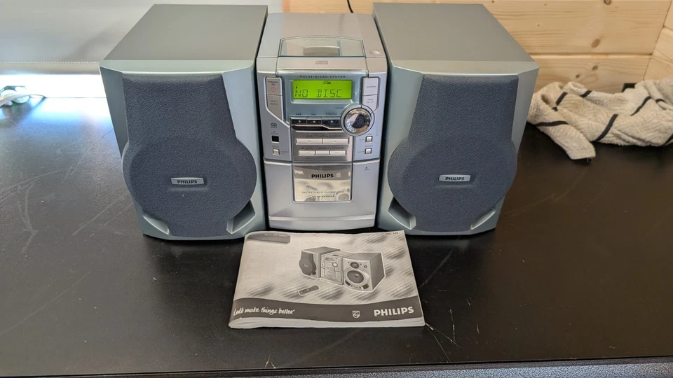 PHILIPS MC148/22 HiFi Anlage CD CD-RW MP3/WMA-CD Cassette Tuner, CD faulty - Image 1 of 3