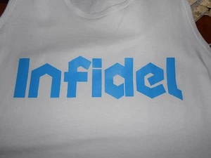 Infidel Hanes custom tank top white Large 100% Cotton - Picture 1 of 2
