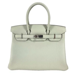 HERMES Bag Birkin30 Tote Bag Hand Bag Togo Grineve GreenBased/SilverHardware... - Picture 1 of 16