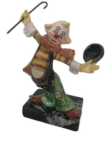 Vintage Simontelli Depose Italy Clown Figur mit Marmorsockel MCM Neuheit - Bild 1 von 8