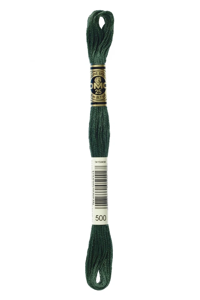 DMC - Color # 500 (Green Ivy) --- Embroidery Floss --- 8.7 yards -- Per Skein - Image 1 of 1