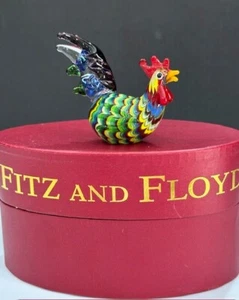 FITZ & FLOYD GLASS MENAGERIE ROOSTER WITH BOX 2003 43/100 - Picture 1 of 19