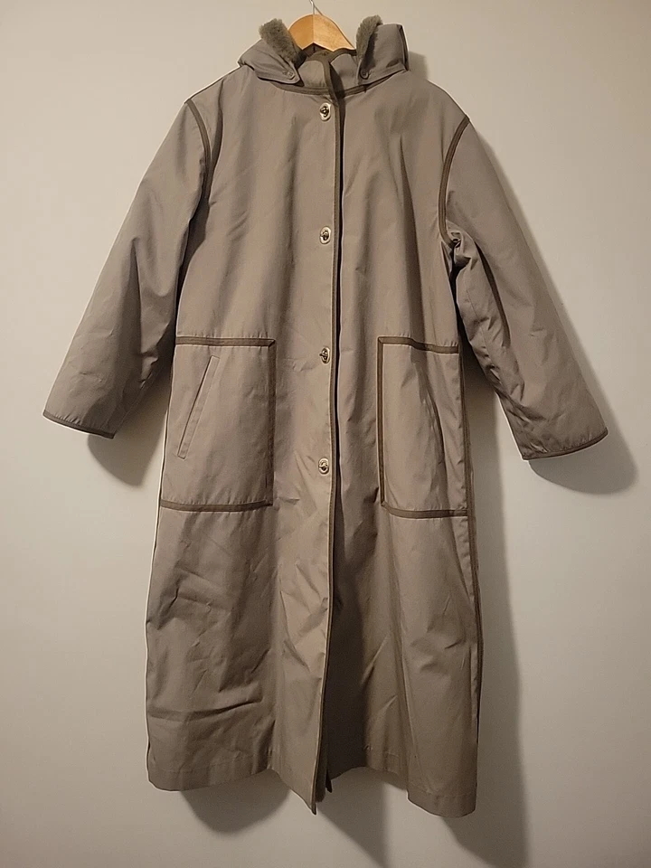 Vintage Orvis Women's Size 12 Sherpa  Lined Trench Coat Made In USA Union Shop - Image 1 of 4