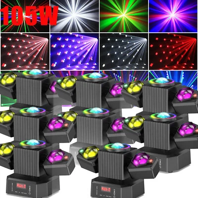 2 Arm Moving Head Light RGBW Beam Laser Disco Ball Light DJ Stage Lighting DMX - Image 1 of 4