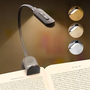 24 LED Rechargeable Book Light Reading in Bed Eye Caring, 3 Color, 5 Brightness - Picture 1 of 9