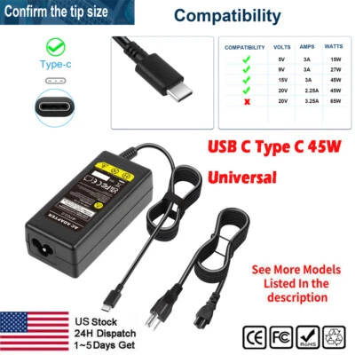 Cargador de CA para HP Chromebook 14 11 14A 11A G5 G6 G7 G8 EE Adaptador de corriente para computadora portátil Foto 1 de 4