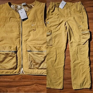 Nike Premium Basketball Tracksuit Gilet/Trousers Sz Gold Grey DV9493 725 - Picture 1 of 20