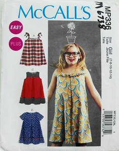 McCalls 6738 EASY Girls Dresses Sewing Pattern Sz 7-8-10-12-14 - Picture 1 of 1
