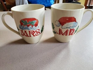Lenox MR. & MRS. CLAUS 14oz Mug Set 2Pc Home For The Holidays Santa 863650 NIB - Picture 1 of 4