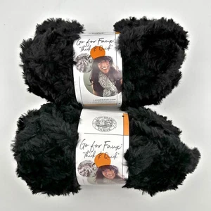 NEW 2 Pack Lion Brand Yarn Thick & Quick Go for Faux Bulky Yarn Black Panther - Picture 1 of 4