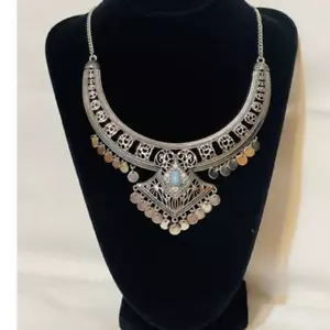 Vintage Egyptain Style Silver Filigree Necklace - Picture 1 of 3