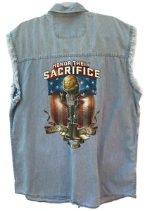 Camisa vaquera sin mangas Bikers Edge Honor Their Sacrifice talla M - Imagen 1 de 7