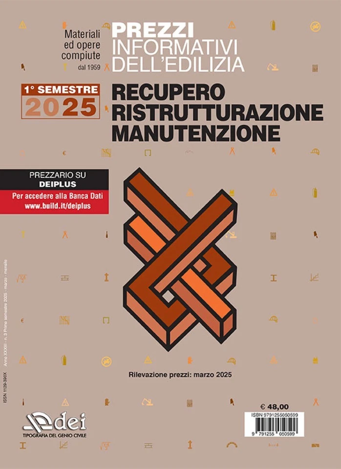 Prezzario DEI - Recupero Ristrutturazione NO CARTACEO (1° semestre 2025)  - Immagine 1 di 1