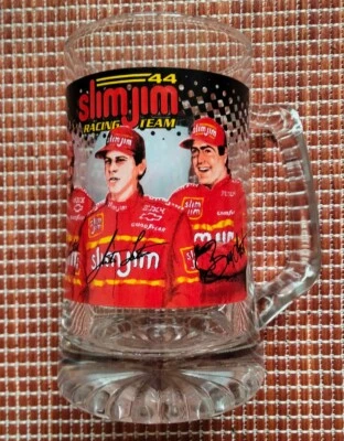 1999 #44 Terry Bobby Justin Labonte Slim Jim Glass Mug Stein NASCAR Busch - Image 1 of 4