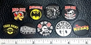 Psychobilly Button Pins Lot Punk Rock Goth Nekromantix Horror Pops The Cramps - Picture 1 of 1