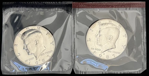 Rare Only Available in MintSet 1987 P&D Kennedy Halves BU in Mint Cello FreeS&H Cover