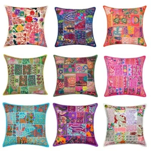 Boho Set of 10 Handmade Patch work Cushion cover Embroidery Sofa Pillow Case - Picture 1 of 1