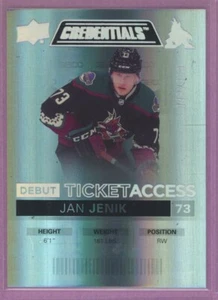 2021 21-22 UD CREDENTIALS DEBUT TICKET ACCESS COYOTES JAN JENIK #103 #'d 348/999 - Picture 1 of 1
