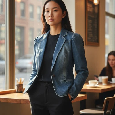 INC 💙》Chaqueta Blazer Denim Foto 1 de 4