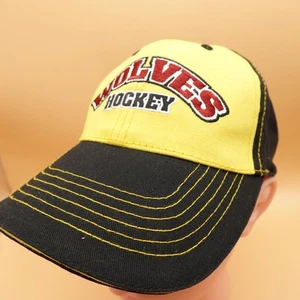 Chicago Wolves Hat Cap Strap Back Black Yellow NHL Hockey Mens Minor League AHL - Picture 1 of 7